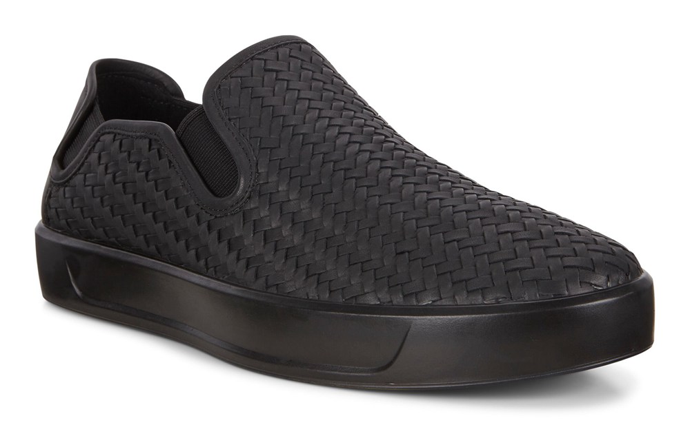 ECCO Mens Slip On Black - Soft 8 Sneakers - RJG-703469